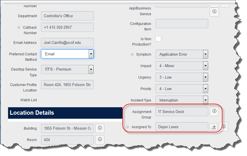 servicenow first assignment group