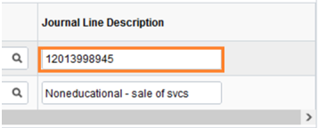 Bank Reference Number into the Journal Line Description