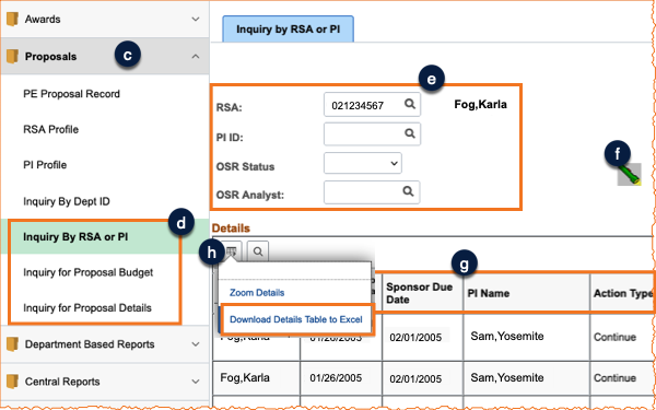 Image showing how to run a RAS inquiry.