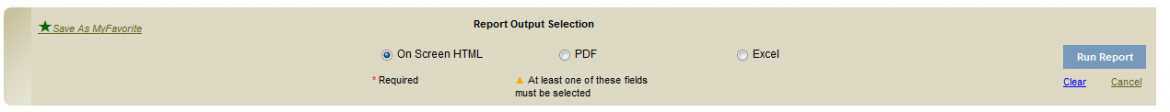 Report Output Selection for Asset Management Report